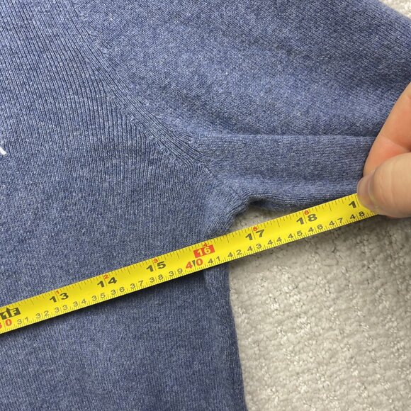 Tommy Hilfiger Shirt Blue Striped Long Sleeve Spell out logo Women Sz L Preppy - Picture 7 of 12